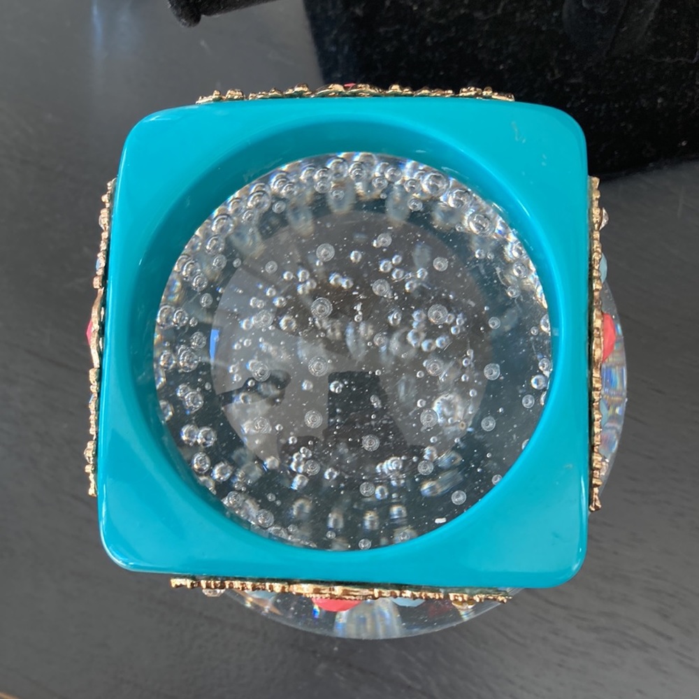 Angular Teal Bangle - Picture 4 of 7